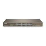 SWITCH Tenda 24 porturi Gigabit + 2 porturi SFP, carcasa metalica rackabil, &quot;TEG1024F&quot; (timbru verde 2 lei)