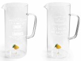 Cumpara ieftin Set 2 carafe servire sticla multicolora Lamaie cm 15,5 x 10 x 22,5 H, 1.5 L