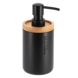 Dispenser Săpun Polirășină / Bambus 280 Ml &ndash; Negru Mat / Bamboo