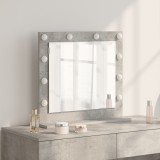 vidaXL Oglindă de toaletă cu lumini LED Gri Beton 60x55x18 cm