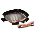 Cumpara ieftin Tigaie grill 28 cm cu maner detasabil, Rose Gold Berlinger Haus BH 1950