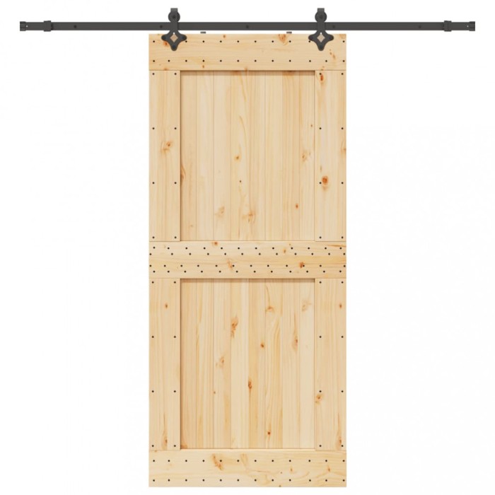 Ușă glisantă cu set feronerie, 100x210 cm, lemn masiv de pin