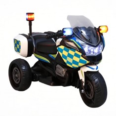 Motocicleta de Politie electrica pe baterii JoyNest?, 6km/h, pentru copii 3-7ani, Negru/Alb/Rosu, 3 roti, motor pe AX dublu 380 V, 88*55*40cm foto