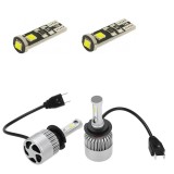 Bec led H7 Lunga / Scurta /simplu (set 2 bucati), Ventilator Cip, Putere 100 w, 16000 Lumeni per set+CADOU BECURI POZITII LED CAN BUS
