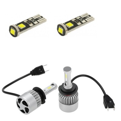 Bec led H7 Lunga / Scurta /simplu (set 2 bucati), Ventilator Cip, Putere 100 w, 16000 Lumeni per set+CADOU BECURI POZITII LED CAN BUS foto
