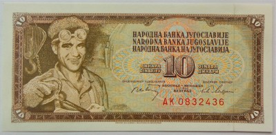 BANCNOTA 10 DINARI / DINARA - RSF YUGOSLAVIA, anul 1968 *cod 848 = UNC foto