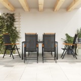 Cumpara ieftin Set mobilier pentru grădină, 7 piese, negru, aluminiu