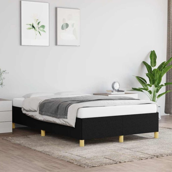 vidaXL Cadru de pat fără saltea Negru 120x190 cm țesătură 379517