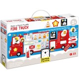 Puzzle make-a-match Banana Panda, Masinuta de pompieri, 23 piese