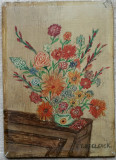 Vaza cu flori - semnat Et. De Clerck, Natura statica, Ulei, Altul