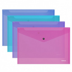 Mapa din plastic cu capsa A4, semitransparenta, Fizzy Vivid, Erich Krause,diverse culori