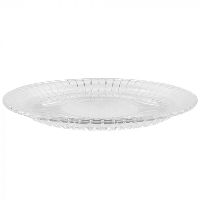 Platou servire rotund, sticla, ?31.5 cm, Transparent