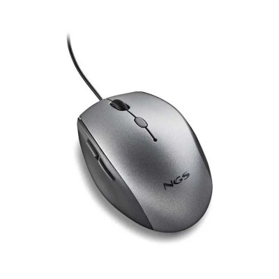Mouse optic cu fir NGS Moth Gray 1600dpi silent click adaptor USB-C foto