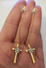 Cercei Lungi Cruce Inox Placati Aur Galben 18K, 6.5cm, Cruciulita Cristale Swarovski