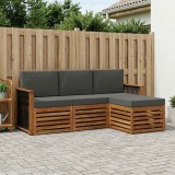 vidaXL Set de canapele de exterior cu pernă 4 pcs Natural și Antracit 3384203