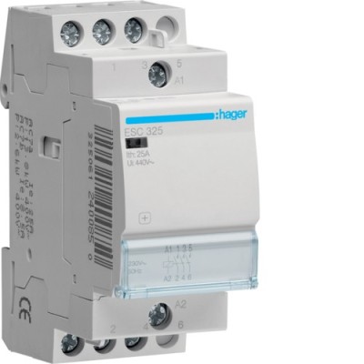 Contactor modular 25A 3ND 230V Hager ESC325 foto