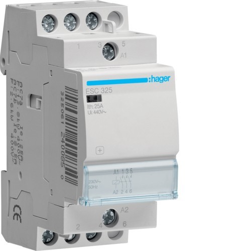 Contactor modular 25A 3ND 230V Hager ESC325