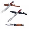 Set 2 Cutite Vanatoare Ideallstore + Briceag Automatic AK-47 Cadou, Otel Argintiu, Teaca, Camping, Nou