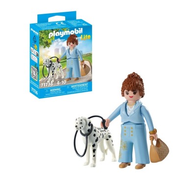 Playmobil - Figurina manager cu animalut de colectie caine Dalmatian foto
