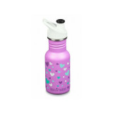 Kid Classic Narrow Orchid Hearts - Recipient din otel inoxidabil 355 ml cu capac sport, Klean Kanteen