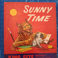 Sunny Time - album de colorat și activități - format mare - de colecție 1970+