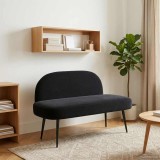 vidaXL Bancă tapițată cu spătar Negru 110 x 60 x 76 cm Catifea 42040791
