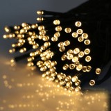 Instalatie solara, 100LED, 10 metri, alb cald