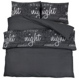 Cumpara ieftin Set cu husa de pilota, negru, 140x200 cm, bumbac