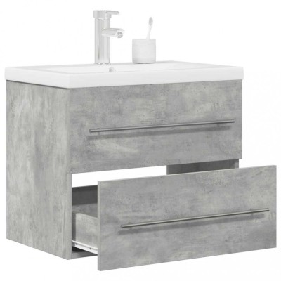 vidaXL Set mobilier de baie, 2 piese, gri beton, lemn compozit 3324961 foto