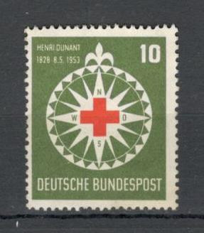 Germania.1953 125 ani nastere H.Dunant:Crucea Rosie-PREMIUL NOBEL MG.104 foto