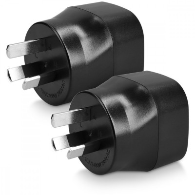 Set 2 Adaptoare de calatorie tip I pentru Australia, Kwmobile, Negru, Plastic, 45145.01 foto