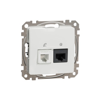 Priza RJ11+RJ45 UTP CAT6 Schneider Sedna alb SDD111468 foto
