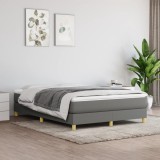 VidaXL Cadru de pat fără saltea, gri &icirc;nchis, 140x190 cm, textil