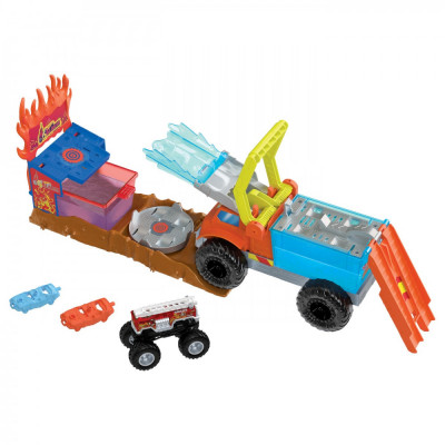 HOT WHEELS MONSTER TRUCK ARENA SMASHERS COLOR SHIFTERS SALVAREA LUI 5ALARM SuperHeroes ToysZone foto