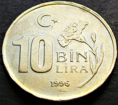 Moneda 10 BIN LIRA - TURCIA, anul 1996 * Cod 1791 foto