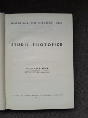 HEGEL - STUDII FILOZOFICE - EDITURA ACADEMIEI 1967