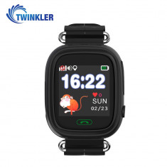 Ceas Smartwatch Pentru Copii Twinkler TKY-Q90 cu Functie Telefon, Localizare GPS, Pedometru, SOS, Joc Matematic - Negru, Cartela SIM Cadou foto