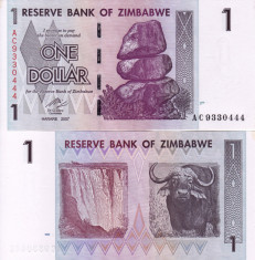 ZIMBABWE 1 dollar 2007 UNC!!! foto