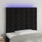 vidaXL Tăblie de pat cu LED, negru, 90x5x118/128 cm, catifea 3122896