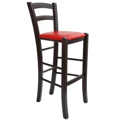 Scaun Paesana bar - cadru wenge - imitatie piele rosu - 21900