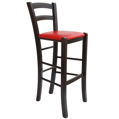 Scaun Paesana bar - cadru wenge - imitatie piele rosu - 21900 foto