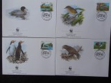 Noua Zeelanda-WWF,FDC fauna-set complet