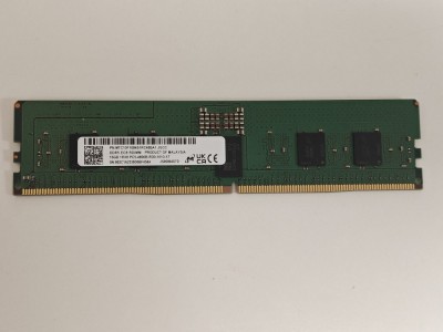 Memorie Ram Server Micron 16GB, DDR5, 1Rx8, PC5-4800B-RD0-1010-XT, 4800Mhz, MTC10F1084S1RC48BA1, PC5-38400, CL40, 1.1V, ECC REG, RDIMM, 288 pini foto