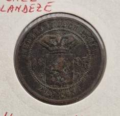 Indiile Olandeze de Est 2 1/2 Cents 1897 moneda bronz km # 308