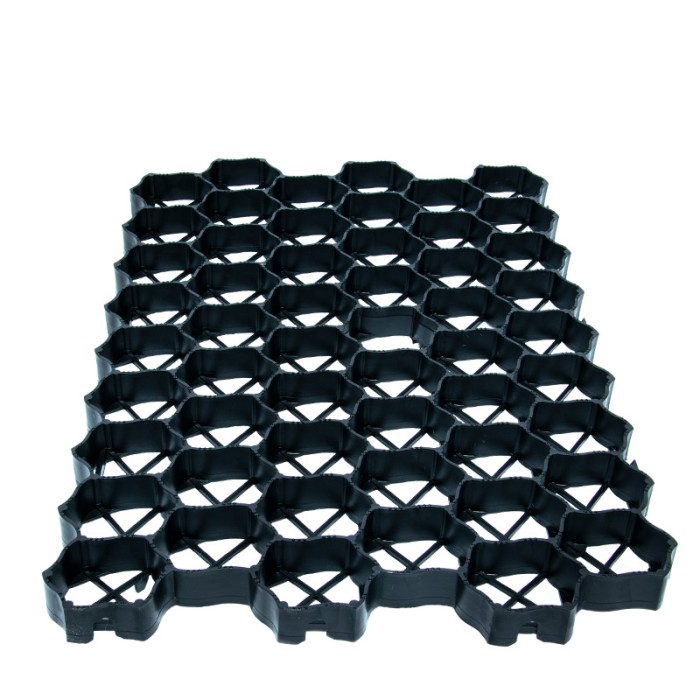 Grila tip fagure pentru parcari si terasamente, 480 tone/mp, 60x40x3 cm, plastic negru