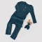 Salopeta cu maneca lunga si pantaloni lungi din bumbac organic si modal - Bleumarin BabyCosy (Marime: 0-3 Luni)
