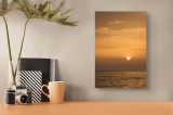Tablou Canvas, "Apus de soare peste ocean", Apus, Aur, Calm, Ocean, Nor, Strălucire, Apă, Lumină, Cer, Reflexie, 26 x 39 cm, CMCLASS