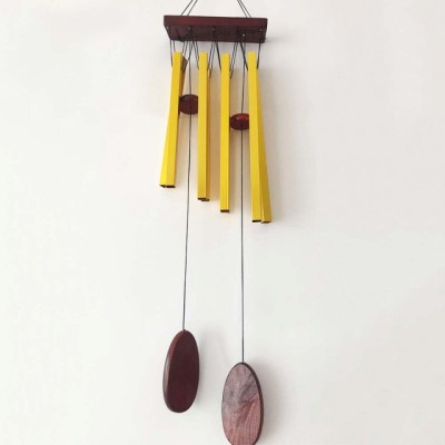 Clopotel de vant cu 8 tuburi sonore metalice aurii pentru casa sau gradina, model Feng-shui foto