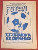 Program meci fotbal UNIVERSITATEA CRAIOVA - BK COPENHAGA (CCE 04.11.1981)