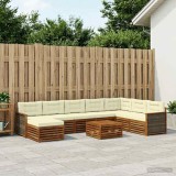 vidaXL Set de canapele de exterior cu pernă 9 pcs Natural și Crem 3383738